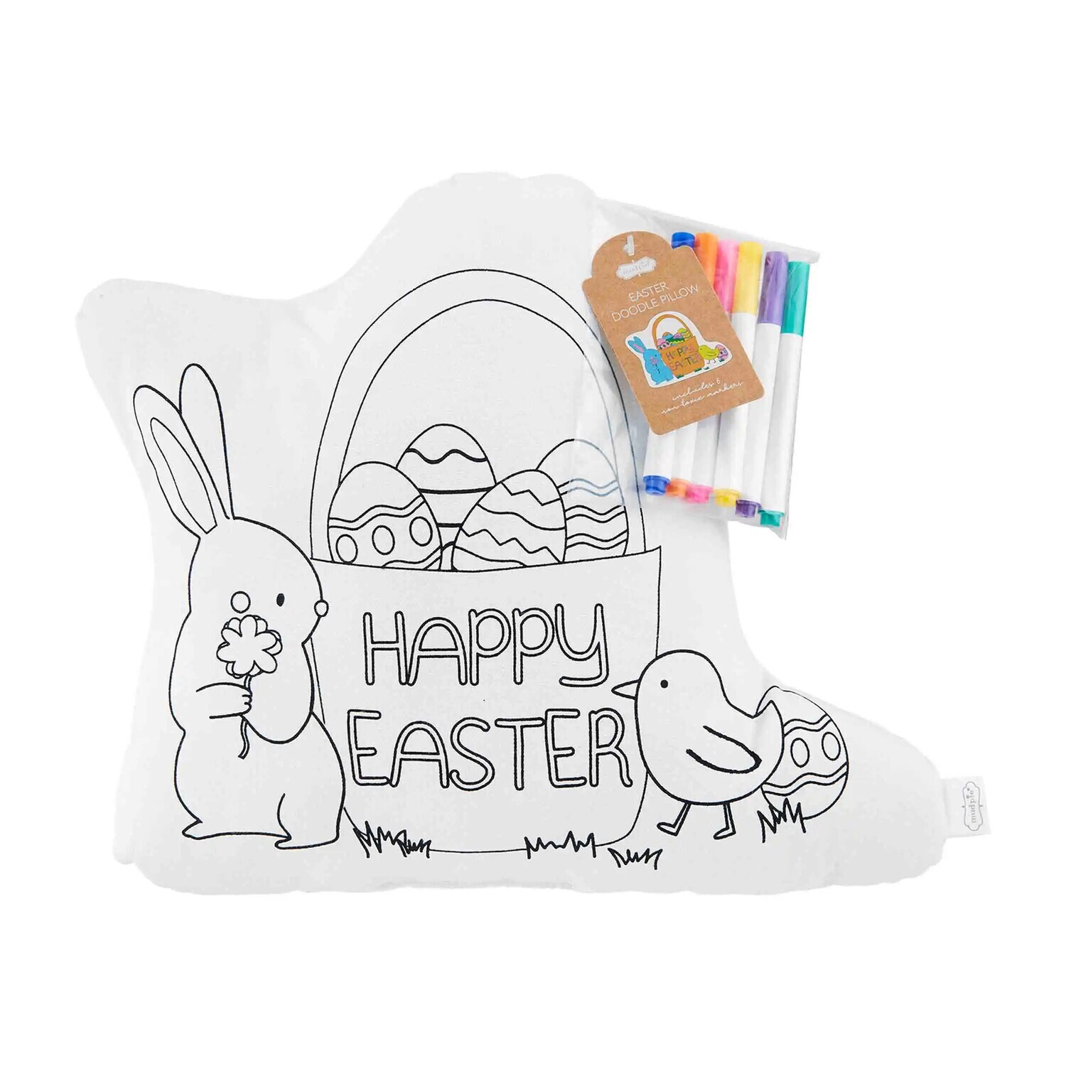 Easter Basket Doodle Pillow w/markers AMZ+