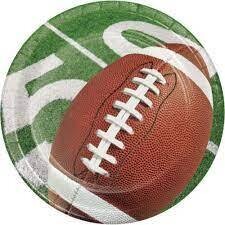 8ct Football Paper Plates AMZ+