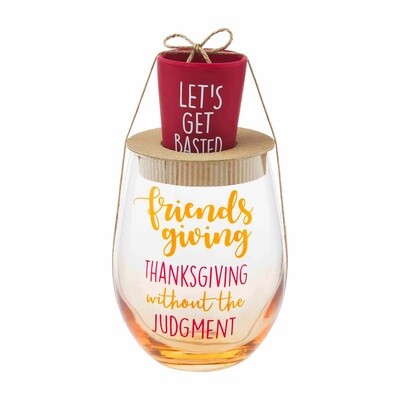 Let’s Get Basted Wine &amp; Shot Glass Set AMZ+