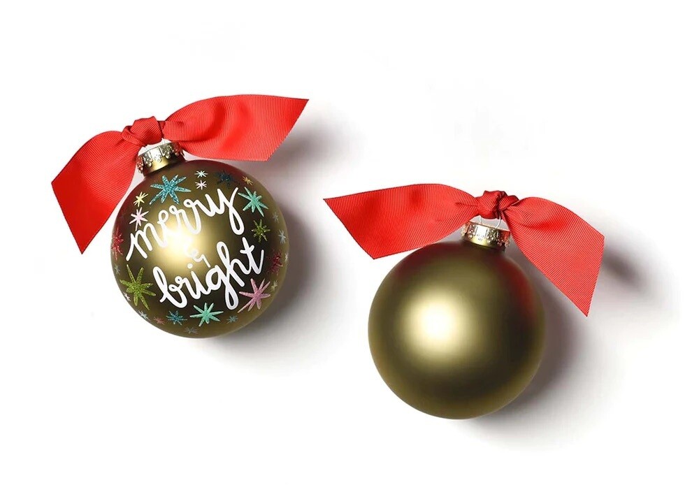Merry and Bright Stars Glass Ornament+
