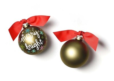 Merry and Bright Stars Glass Ornament+