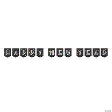 Happy New Year Neon Dots Block Banner 8ft AMZ+