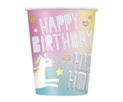 8 Unicorn 9oz Cups+