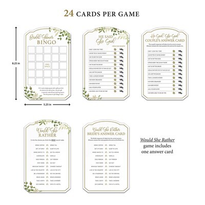 Bridal Shower Games Set of 3+