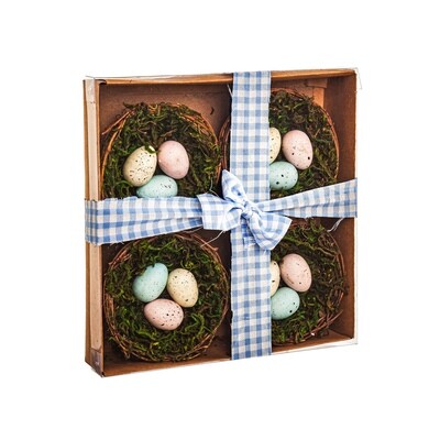 Artificial Easter Eggs in Nest Table decor- set of 4+