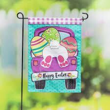 Easter Bunny Bottom Truck Garden Flag+