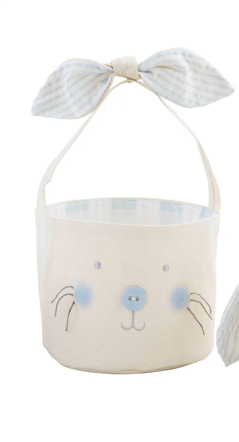 Blue Canvas Bunny Basket-Large+
