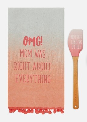 Mom Was Right Hand Towel with Spatula Set+
