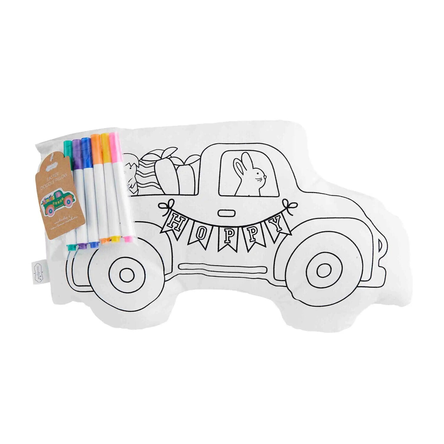 Easter Truck Doodle Pillow w/markers AMZ+