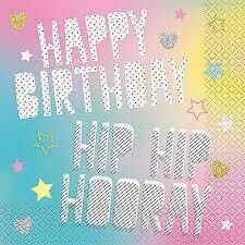Unicorn Happy Birthday Napkins 16ct+