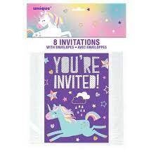 Unicorn Party Invitations  8ct+