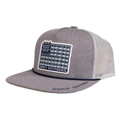 Simply Southern Mens Hat- Fish Flag+