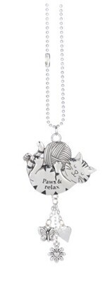 Silver Car Charm- Paws and Relax+