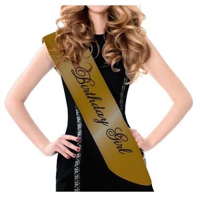 Black and Gold Birthday Sash +