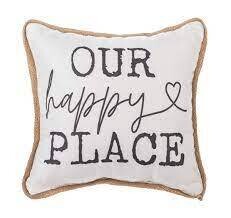 Our Happy Place Pillow 12x12+