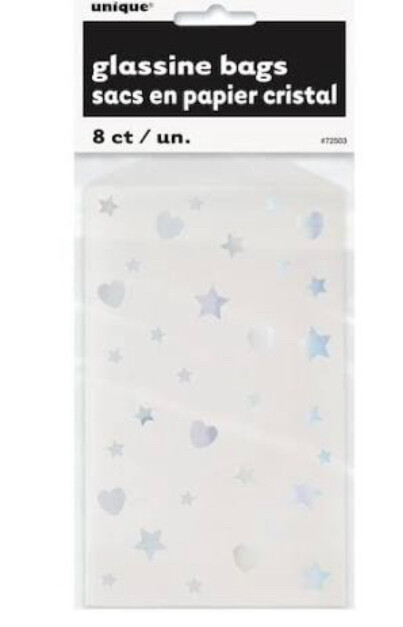 8 ct iridescent glassine bags+