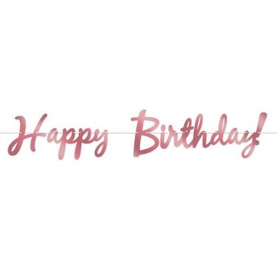 Foil Rose Gold Birthday Banner+