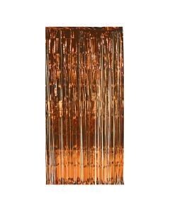 Metallic Orange Fringe Curtain 36&quot; wide x 8ft Tall AMZ+