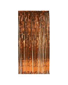Metallic Orange Fringe Curtain 36&quot; wide x 8ft Tall AMZ+