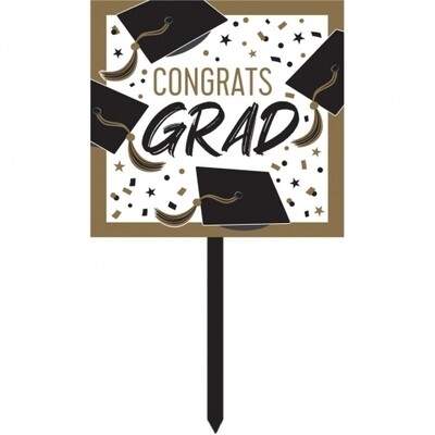 Golden Grad “Congrats Grad” Garden Sign+