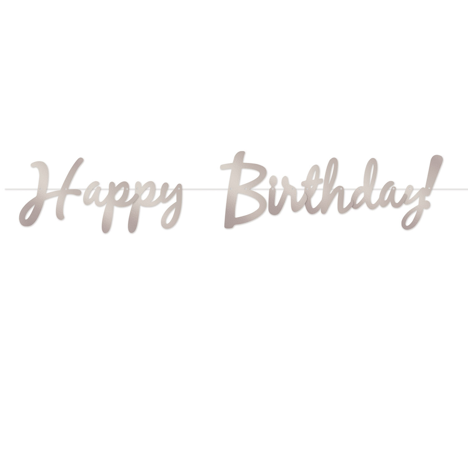 Silver Happy Birthday Foil Streamer+