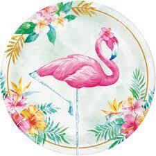 Flamingo Floral Lunch Plates 8ct +