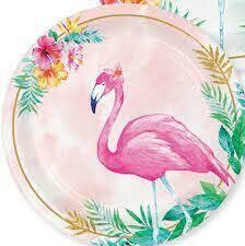 Flamingo Floral Desert Plates 8ct +