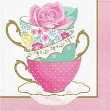 Floral Tea Party Tea Cup Napkins+AMZ