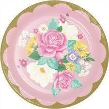 8ct Floral Tea Party Plates+AMZ
