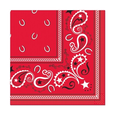 Western Red Bandana Lunch Napkins 16ct AMZ+