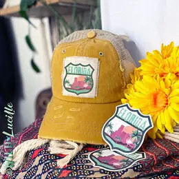 Florida Patch Print Trucker Hat | Ginger/Kahki+