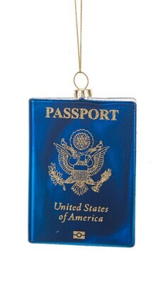 Passport Glass Ornament+
