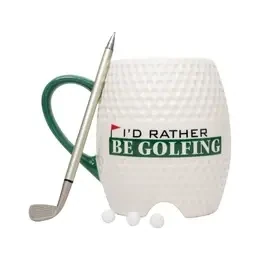 16oz Golf Mug With Mini Pen Putter and 3 Gold Balls+