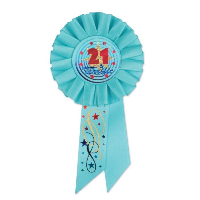 Age Specific Birthday Rosette  +, Style: 21 &amp; Terrific