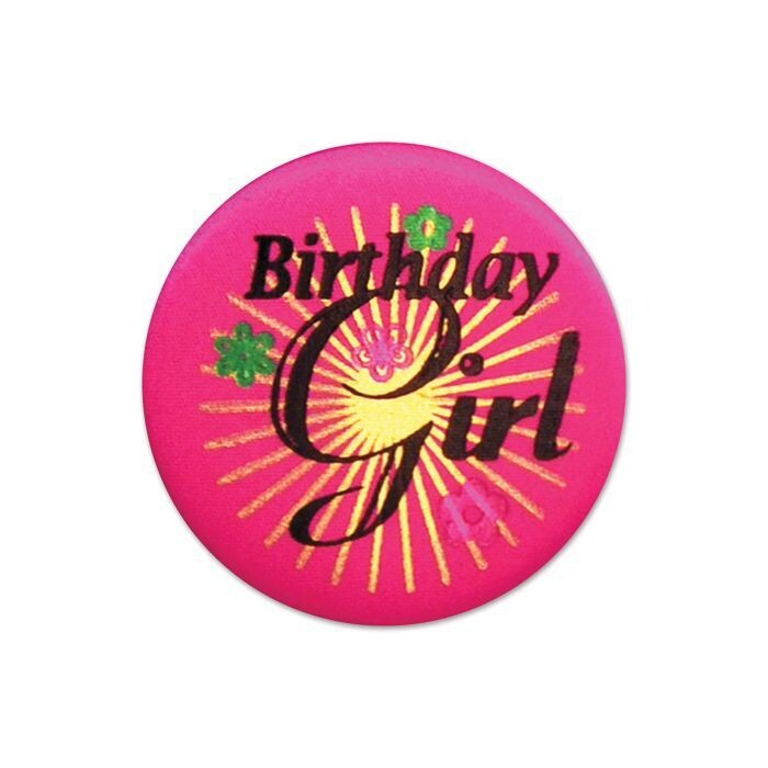 Birthday Girl Satin Button +