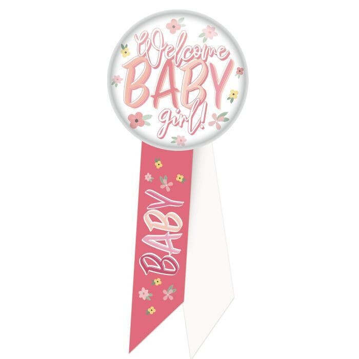 Welcome Baby Girl! Ribbon +