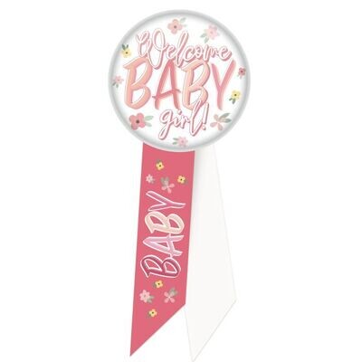 Welcome Baby Girl! Ribbon +