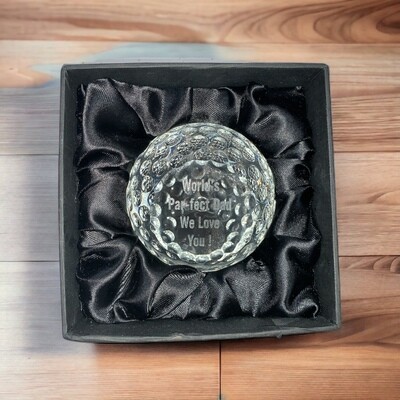 Worlds Par-fect Dad- Glass golf ball+