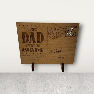 Thanks Dad Fathers Day Wood Postcard+