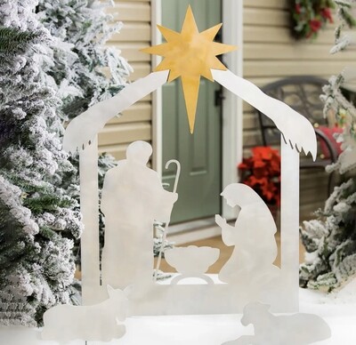 Nativity Laser Cut Metal Yard Scene 3 Piece +