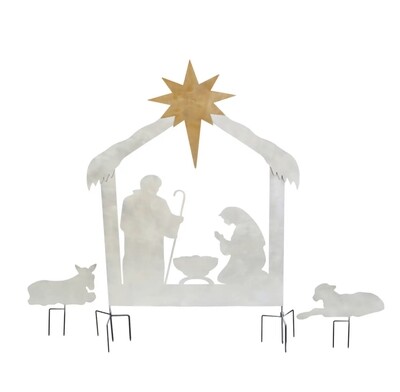 Nativity Laser Cut Metal Yard Scene 3 Piece +