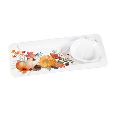 14” Ceramic Serving Platter With Pumpkin Shaped Dish+