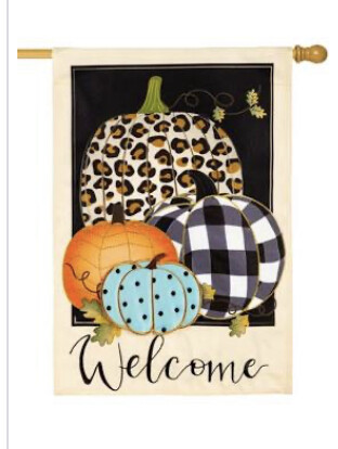 Mixed Print Pumpkins Garden Flag+