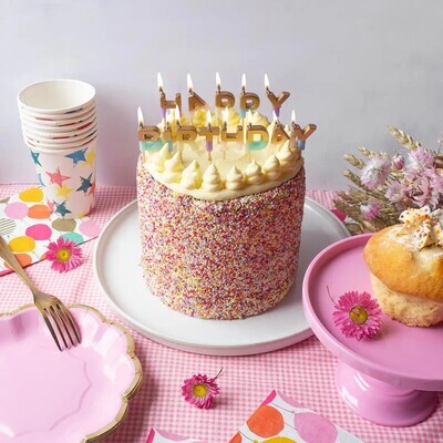 Pastel Color Happy Birthday Candles+