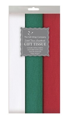 Red White Green Tissue 8 sheets+