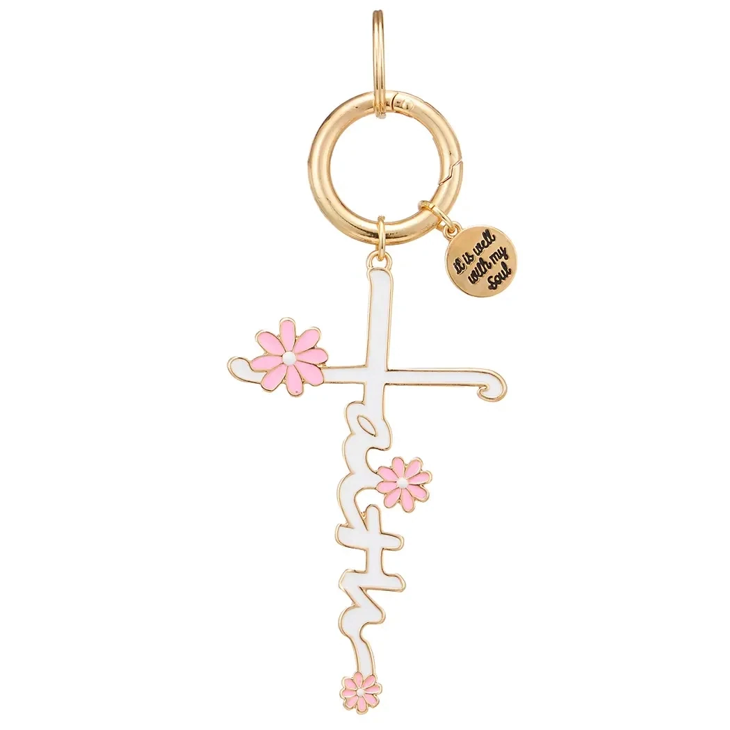 Faith Charm Enamel Keychain+