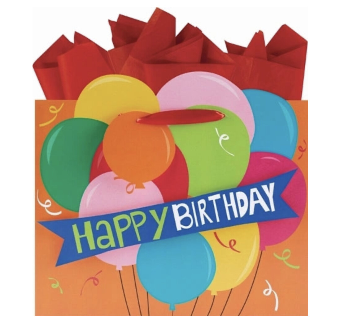 Happy Birthday Balloons Gift Bag +