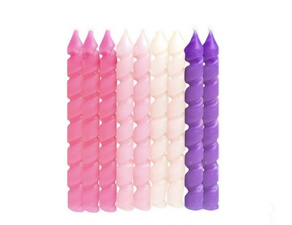 Pink and Purple Spiral Candles+