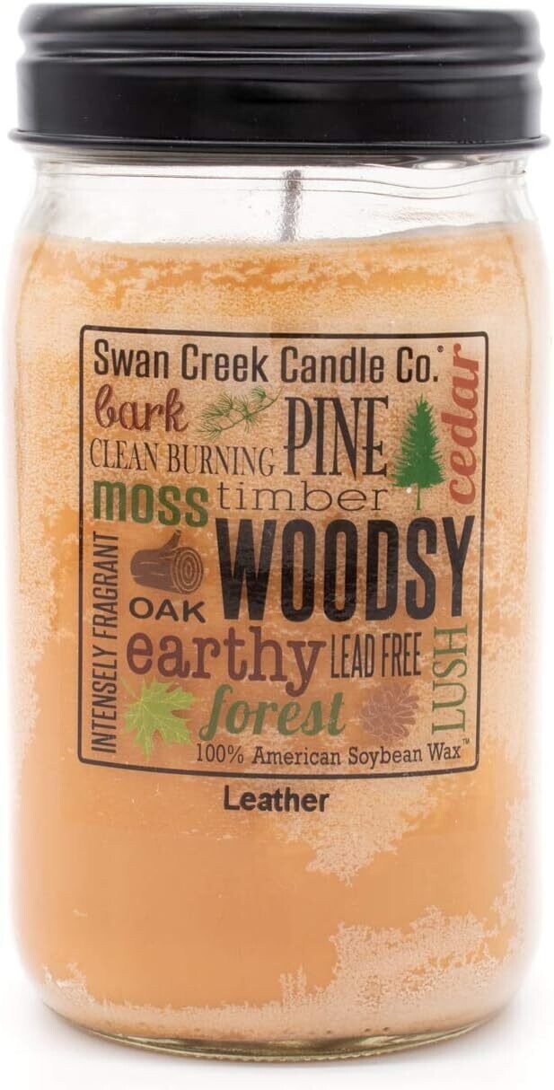 24oz Swan Creek Leather Candle +