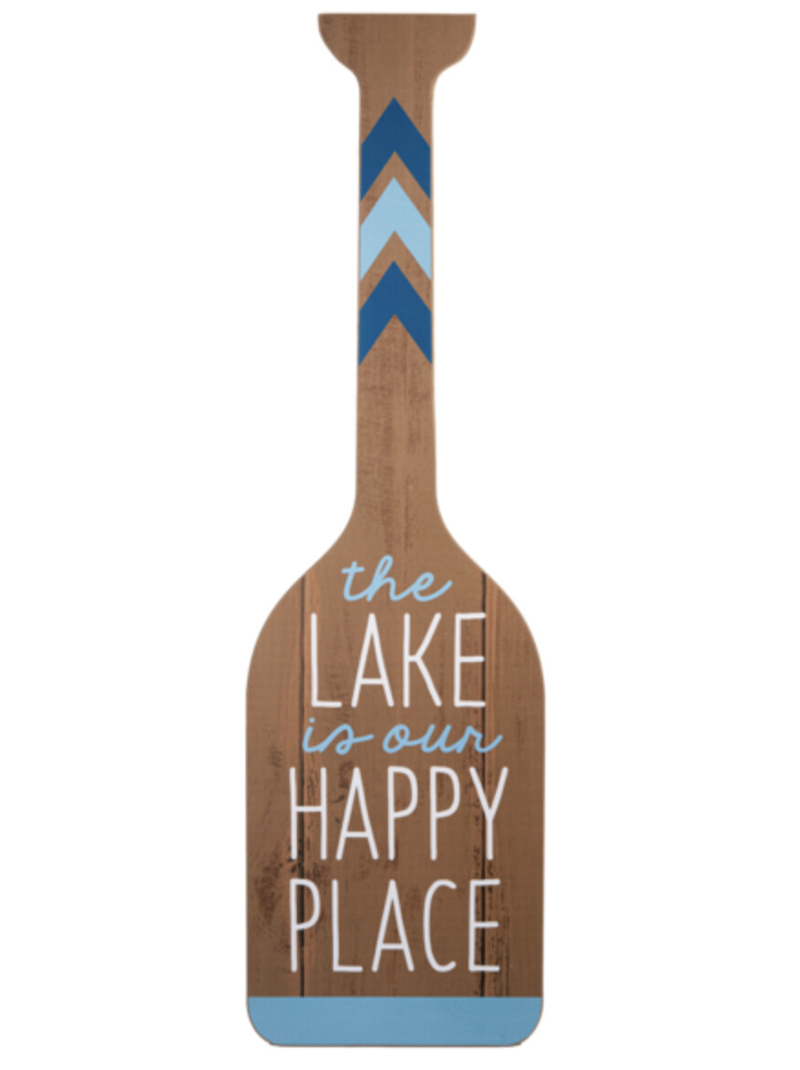 The LAKE is our HAPPY PLACE Wood Paddle Decor+